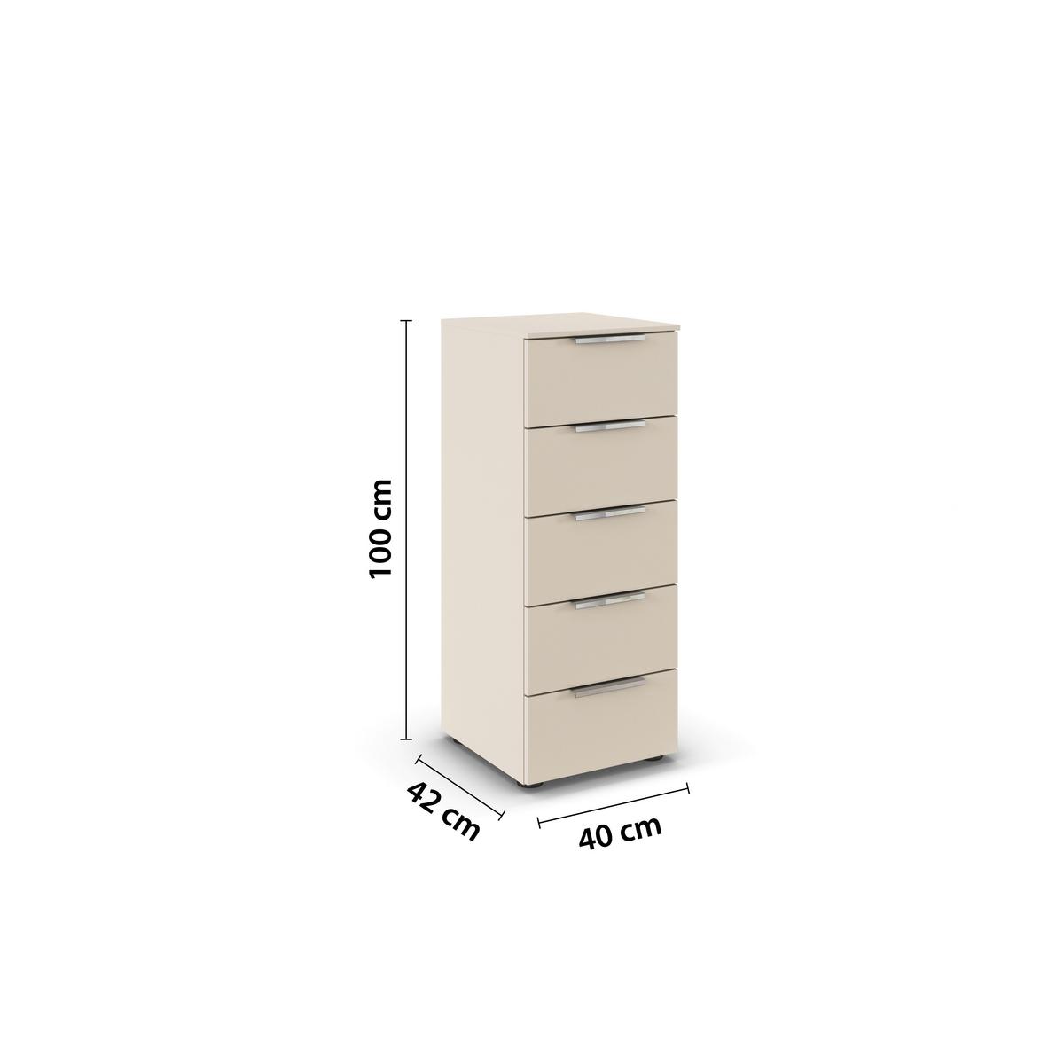 Kommode Flipp Champagner B: 40 cm - Champagner/Schwarz, MODERN, Holzwerkstoff (40/100/42cm) - Rauch Möbel
