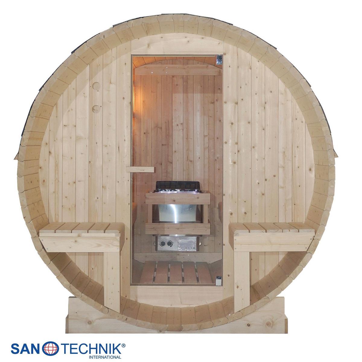 Saunafass Bergen Bergen Fichtefarben B: 189 cm - Fichtefarben, KONVENTIONELL, Glas/Holz (194,8/220/191,5cm) - Sanotechnik