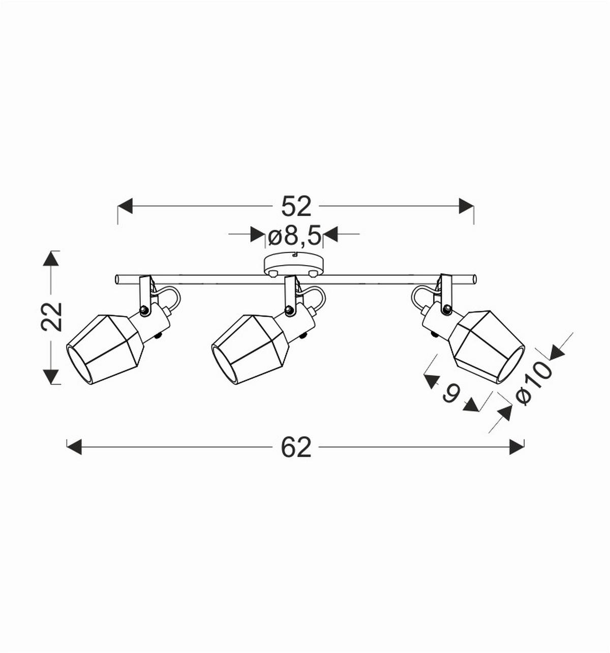 Strahler 93-13378 Randi - Schwarz, Design, Glas/Metall (62/9/22cm)