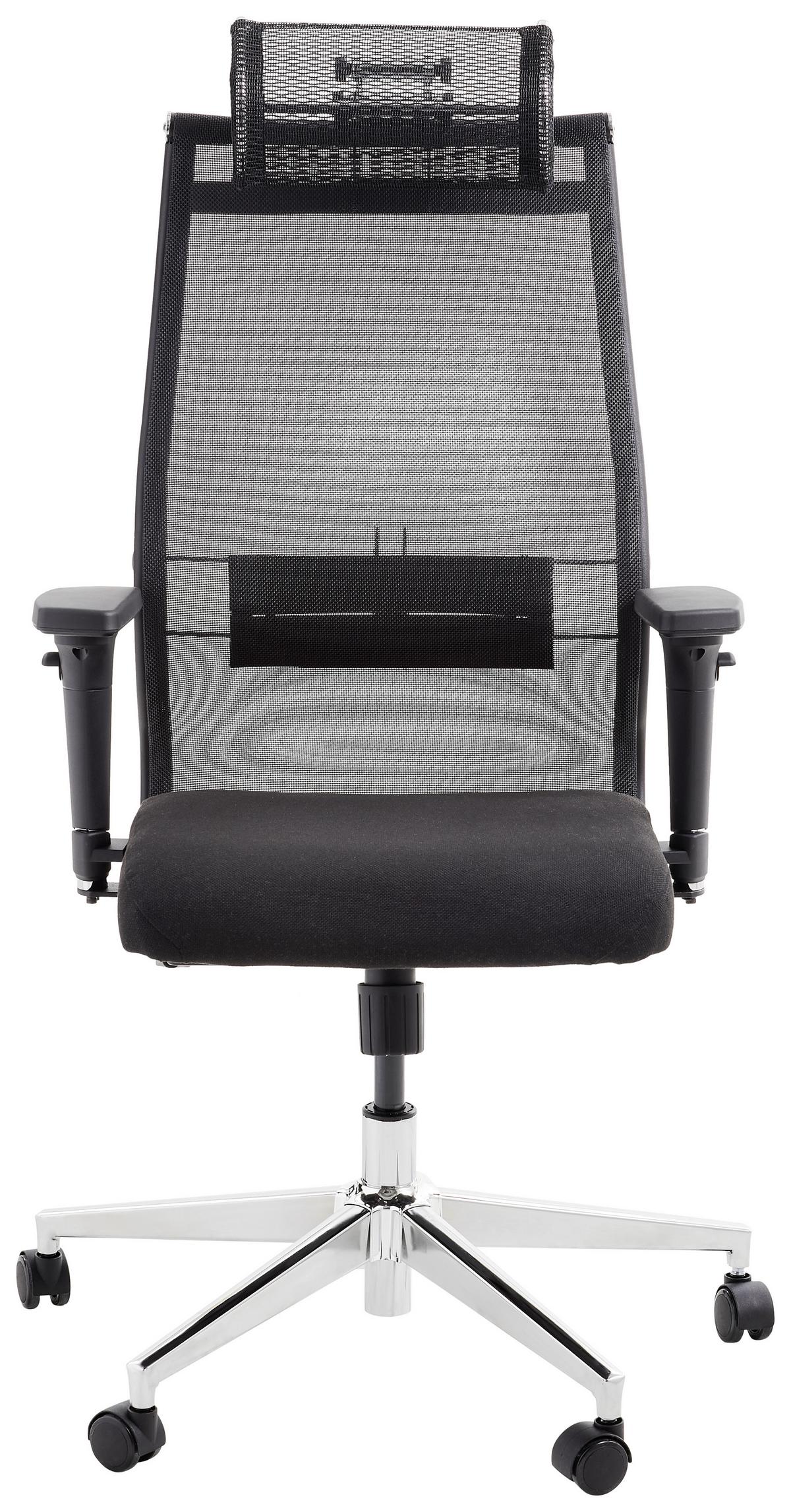 Bürostuhl Model 3 Mit Arm- Stützen Schwarz Bis 120 Kg - Schwarz, KONVENTIONELL, Kunststoff/Textil (68/119-131/70cm) - Livetastic