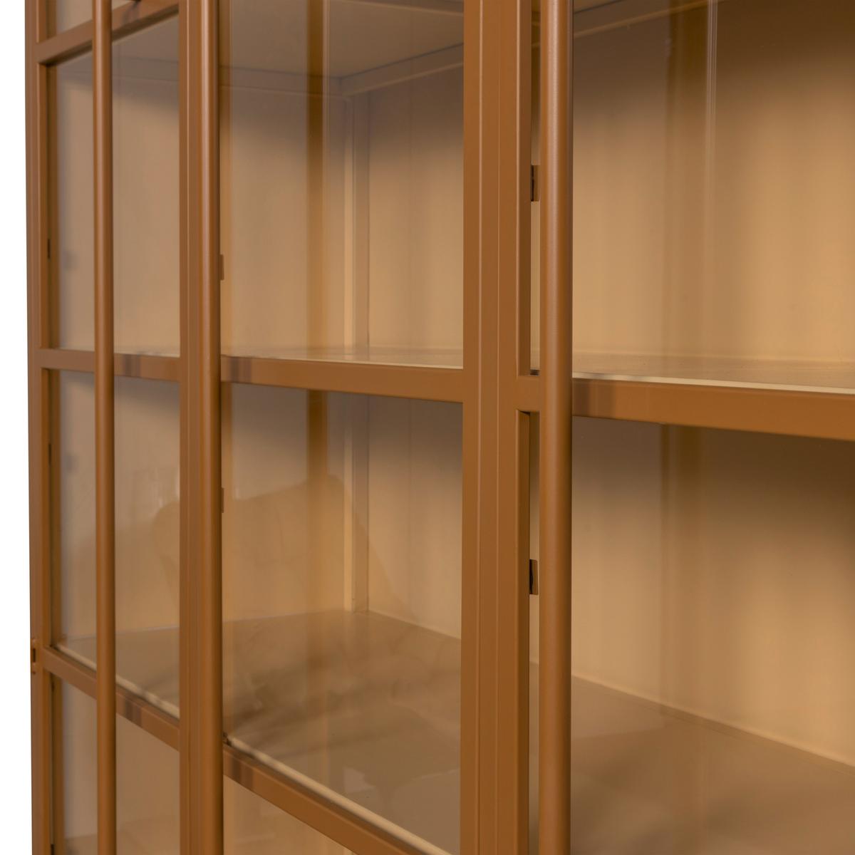 Vitrine Exhibit Honig B: 140 cm - Honig, Design, Glas/Metall (140/200/40cm) - Livetastic