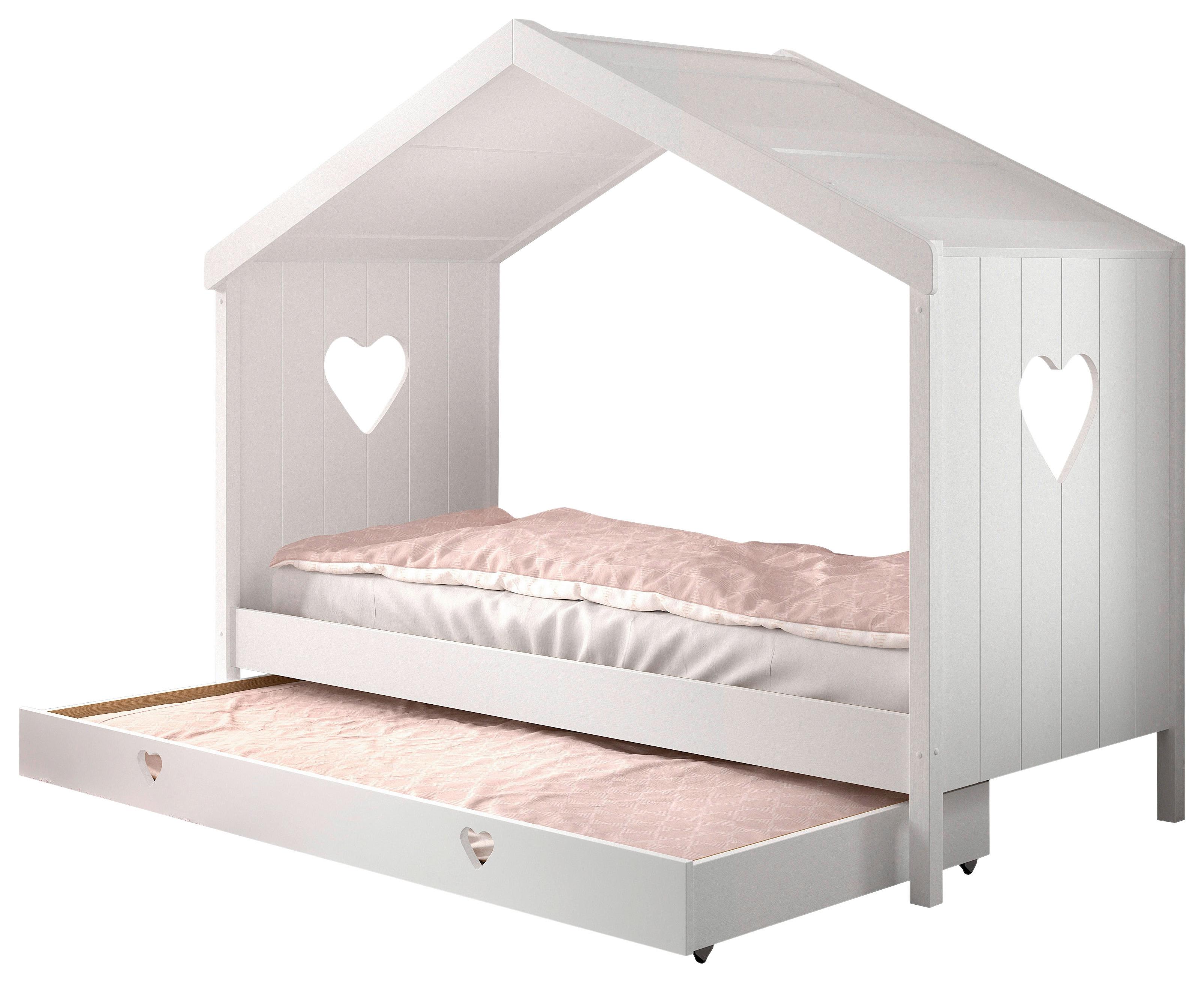 Hausbett Amori 90x200 cm Kiefer Weiß mit Schublade