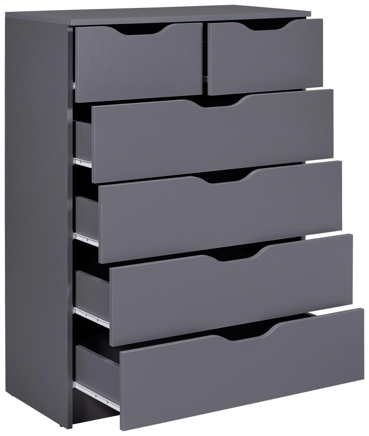 Kommode Silenzia - Graphitfarben, Design, Holzwerkstoff (82/112/40cm) - Livetastic
