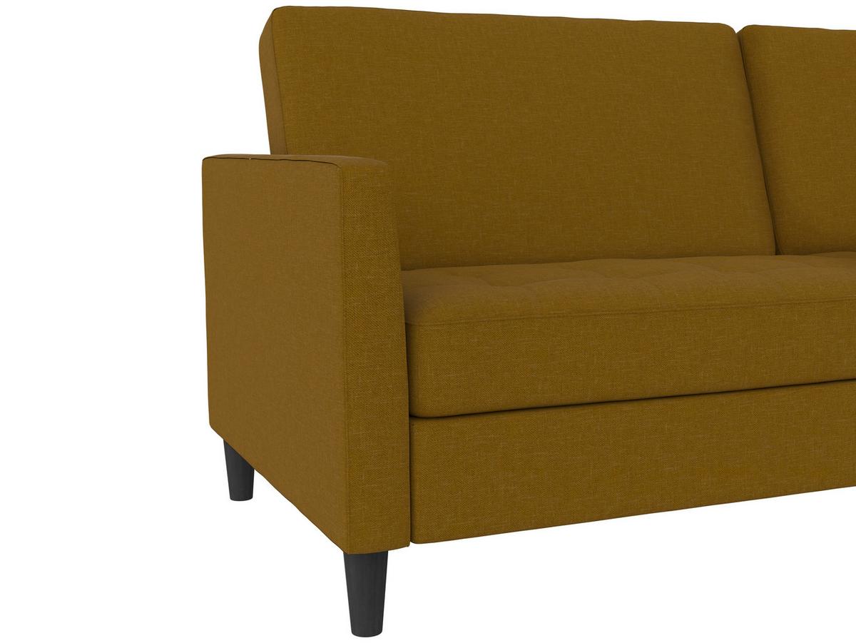 Schlafsofa Palermo Currygelb, mit Schlaffunktion - Currygelb/Schwarz, Basics, Textil (207/86/86cm) - Livetastic