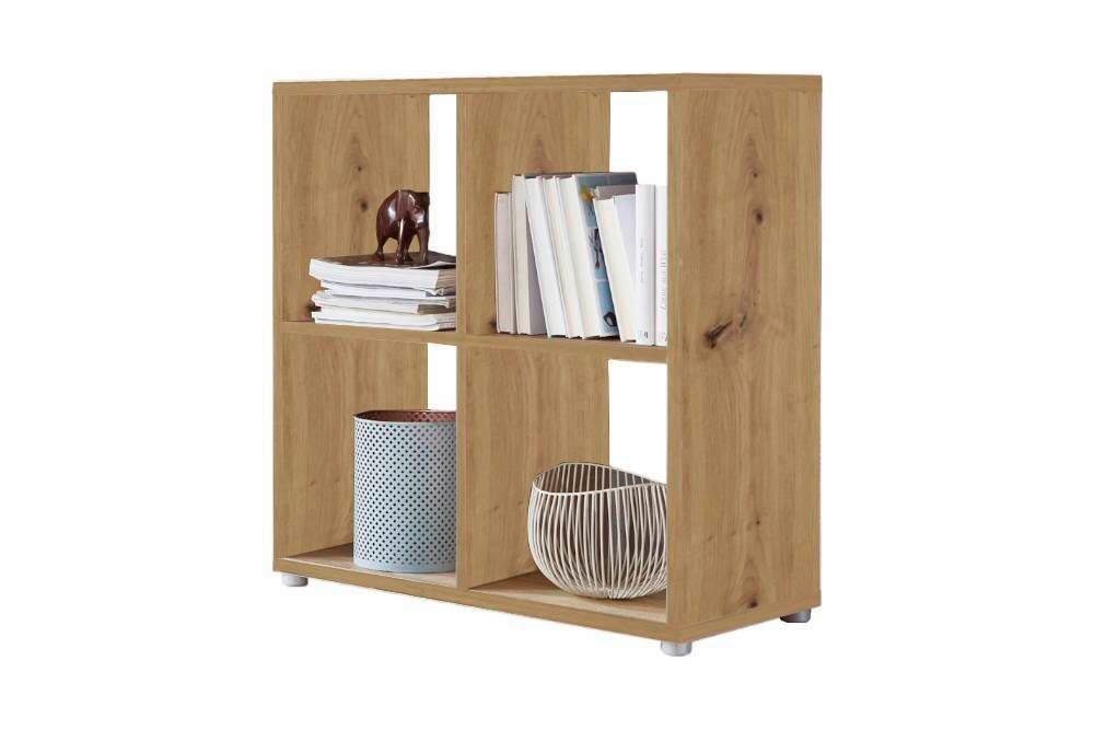 AKTENREGAL Nizza Eiche Dekor B: 72cm - Silberfarben/Eiche Artisan, MODERN, Holzwerkstoff (72/74/33cm) - MID.YOU