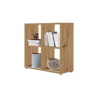 AKTENREGAL Nizza Eiche Dekor B: 72cm - Silberfarben/Eiche Artisan, MODERN, Holzwerkstoff (72/74/33cm) - MID.YOU