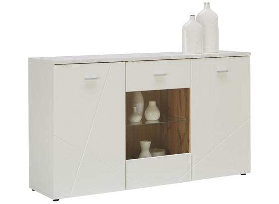 Kommode Storm - Eichefarben/Weiß, MODERN, Glas/Holzwerkstoff (150/88/42cm) - Hom`in Kommode Storm - Eichefarben/Weiß, MODERN, Glas/Holzwerkstoff (150/88/42cm) - Hom`in