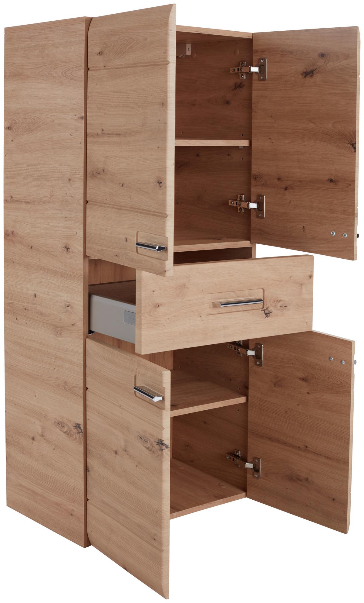 Midischrank Mit Soft-close Avensis B: 60cm, Eiche Dekor - Eichefarben, MODERN, Holzwerkstoff (60/128,5/33cm) - Luca Bessoni