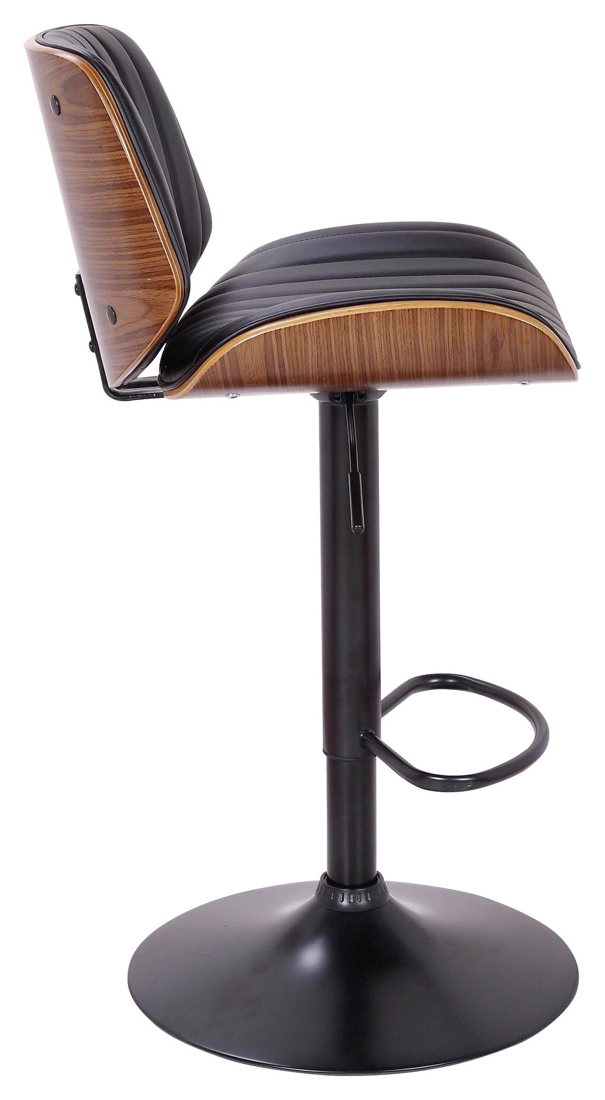 BAROVÁ ŽIDLE JEFF - černá/barvy vlašských ořechů, Lifestyle, kov/dřevo (47/87-108/50cm) - Premium Living