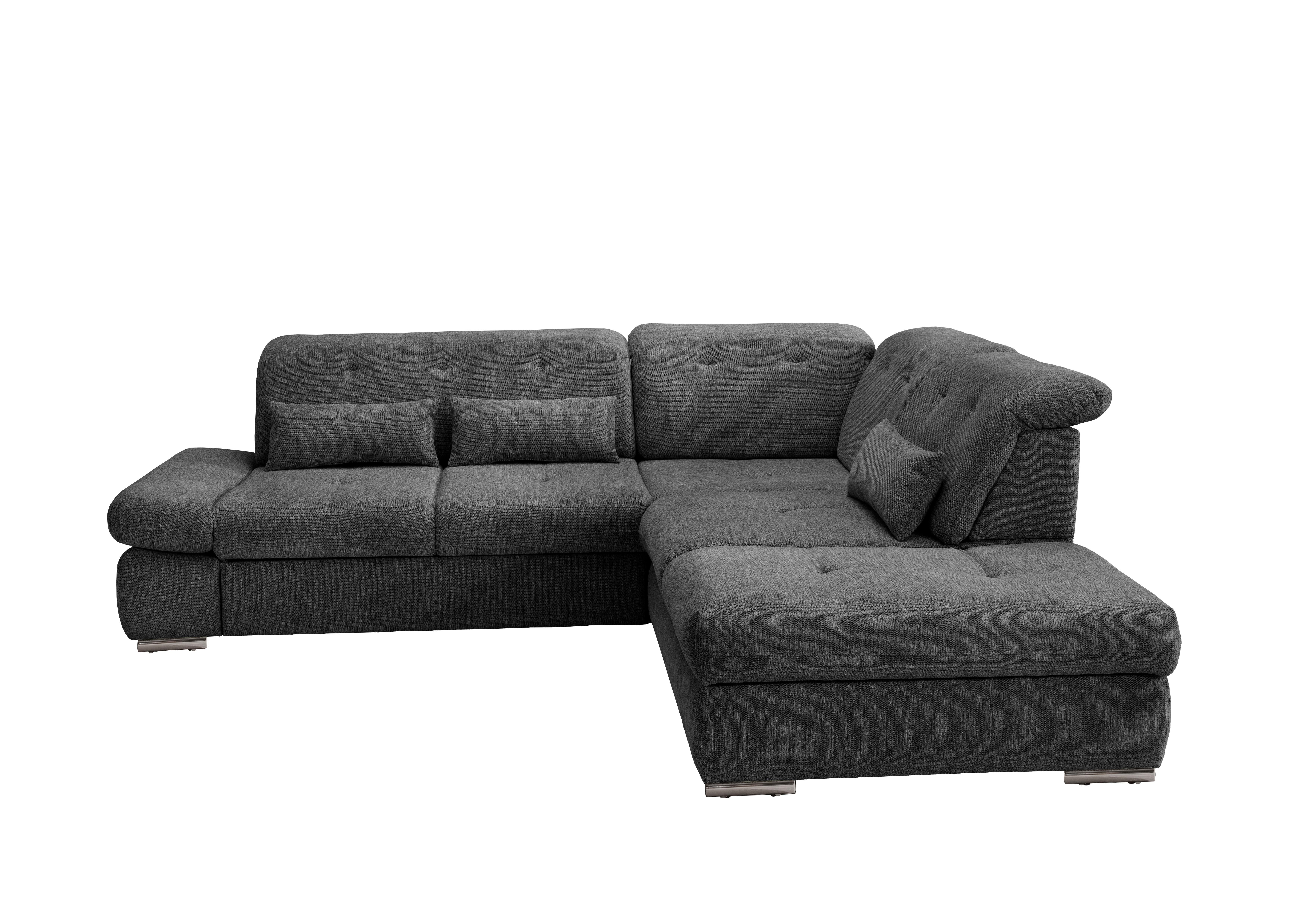 Ecksofa Dalida Anthrazit S: 280x254 Cm - Chromfarben/Anthrazit, Design, Textil (280/254cm) - Livetastic
