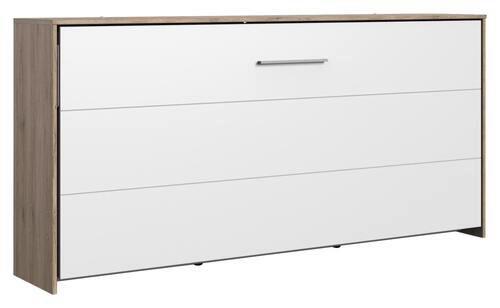 Schrankbett mit Lattenrost 90x200cm Juist, Weiß - Eichefarben/Weiß, KONVENTIONELL, Holz/Holzwerkstoff (90/200cm) - MID.YOU