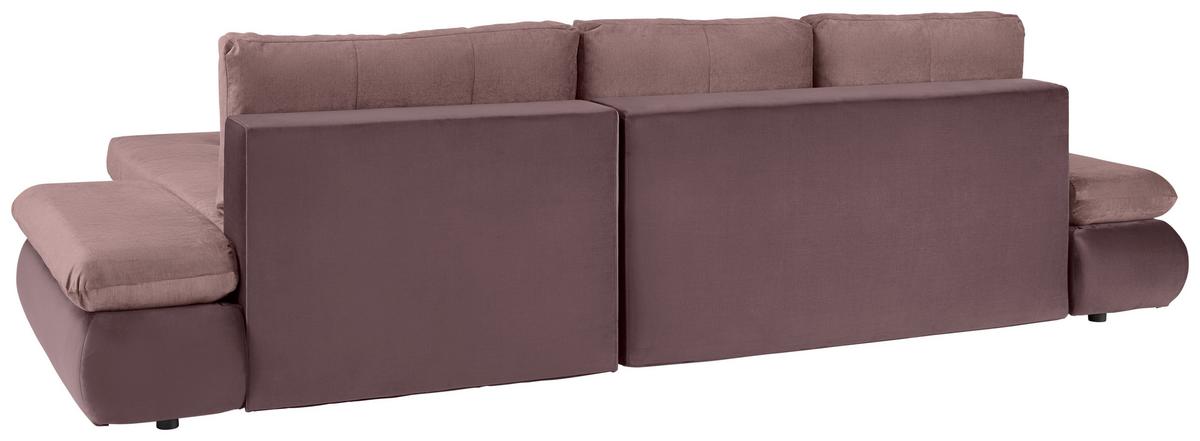 Rohová sedačka ENRICO, oboustranná, šeříková - černá/barvy chromu, Konvenční, kov/textil (303/88/185cm) - Based