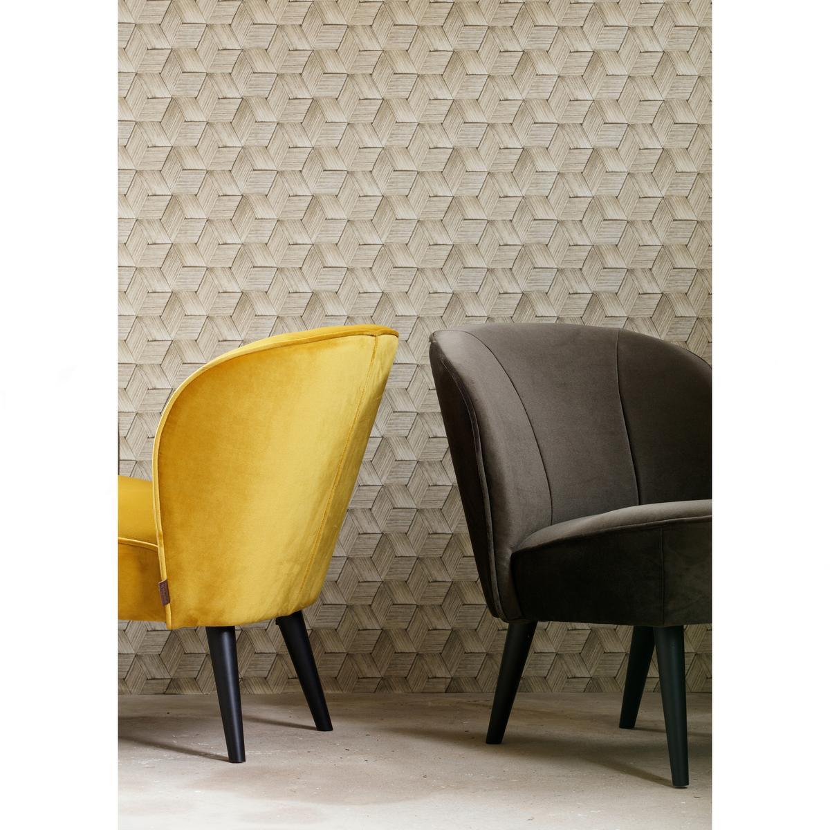 Sessel Gelb Sara B: 59cm - Gelb/Schwarz, Design, Textil (59/71/70cm) - Livetastic