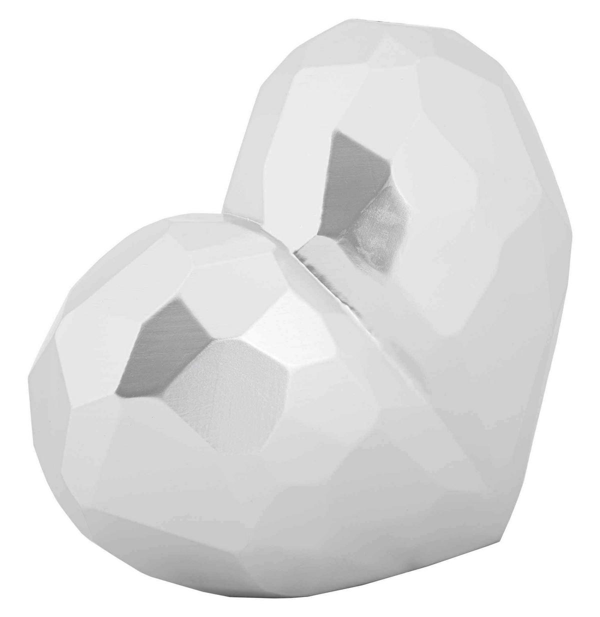 Vase Heart Silver Silberfarben B: 19 cm - Silberfarben, Basics, Kunststoff (19/18/9cm)