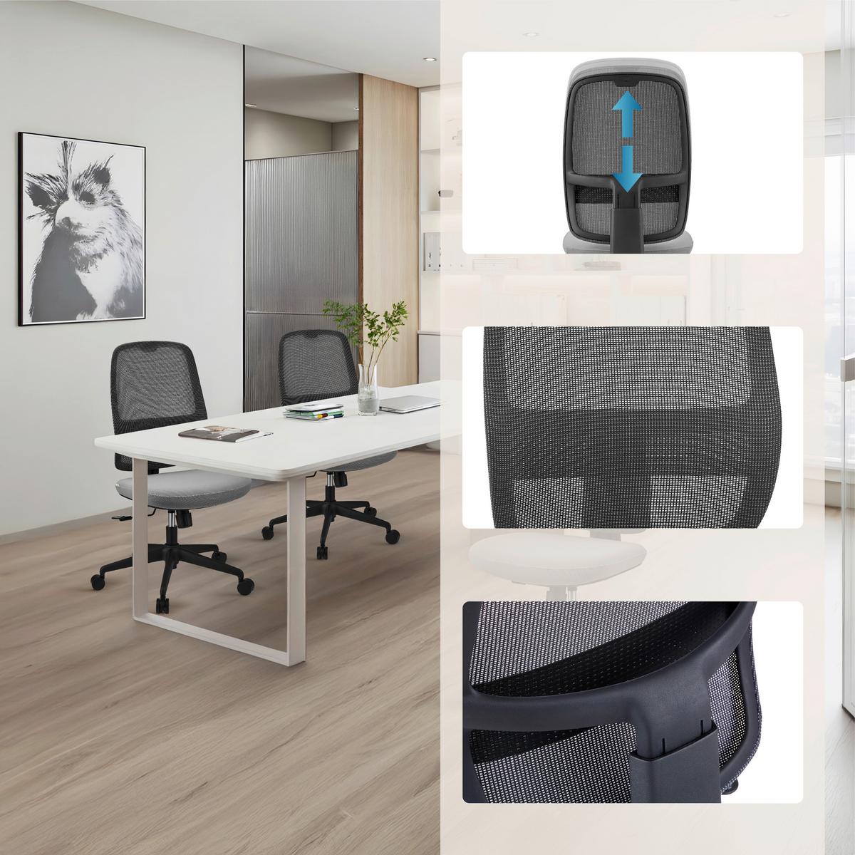 DREHSTUHL Minoro Grau B: 55cm - Schwarz/Grau, MODERN, Kunststoff/Textil (55/112/59cm) - MID.YOU
