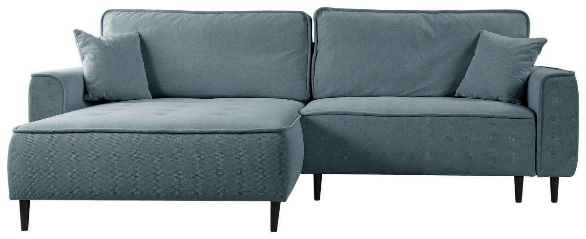 Ecksofa Blues Blau/Schwarz, 183 cm - Blau/Schwarz, Design, Textil (183/263cm) - MID.YOU
