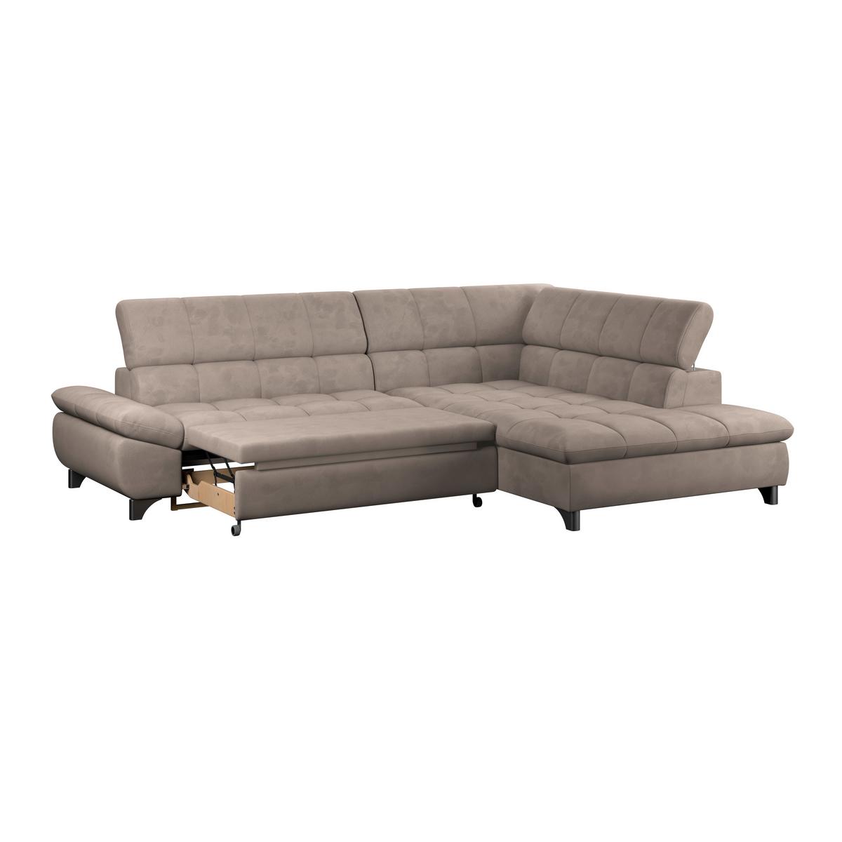 Ecksofa Gemini Grau, B; 312cm - Chromfarben/Beige, KONVENTIONELL, Textil (312/234cm)