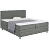 Boxspringbett Mit Topper & Bettkasten 180x200 Kleopatra - Dunkelgrau, KONVENTIONELL, Holz/Holzwerkstoff (180/200cm) - Ondega