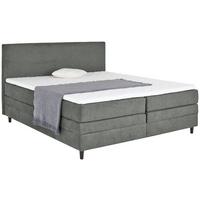 Boxspringbett mit Topper & Bettkasten 180x200 Kleopatra - Dunkelgrau, KONVENTIONELL, Holz/Holzwerkstoff (180/200cm) - Ondega
