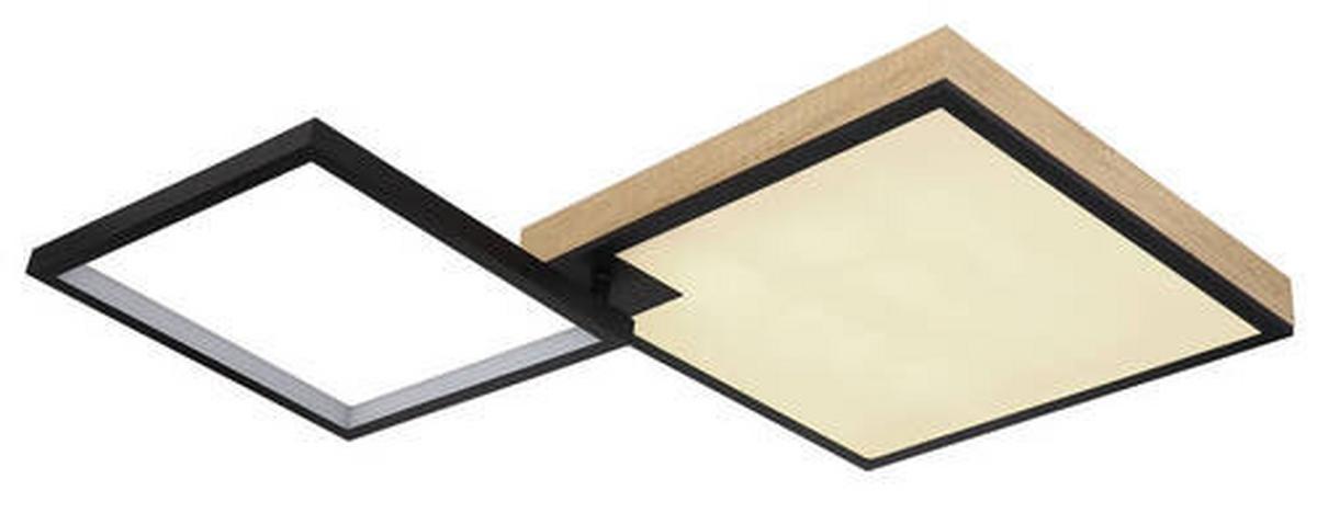 LED-Deckenleuchte 41392-40 - Dunkelbraun/Opal, Design, Holzwerkstoff/Kunststoff (85,5/55/10cm) - Globo