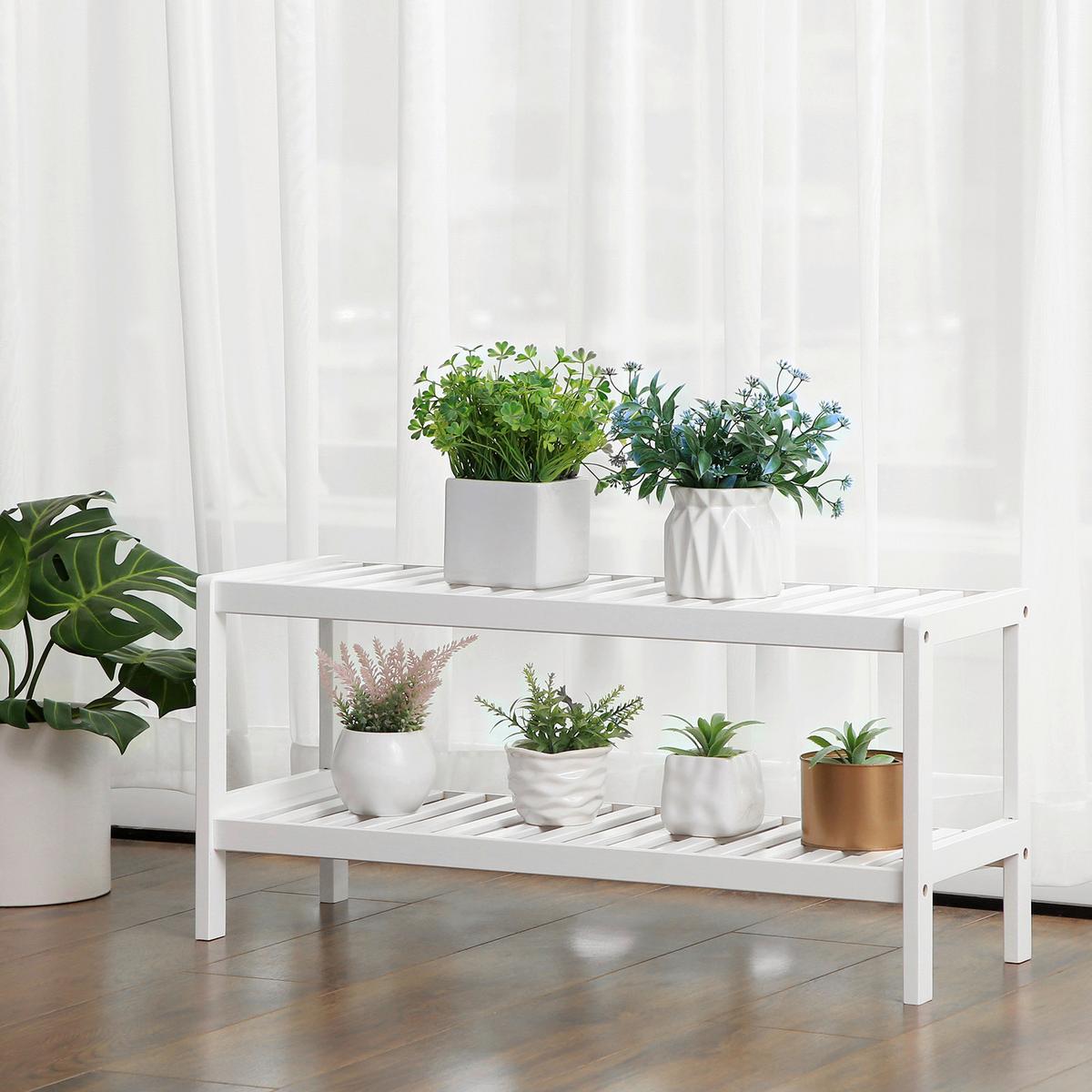 Regál na topánky bambus - biela, Trend, drevo (70/33/26cm) - Boxxx
