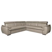 Ecksofa City Hellgrau S: 265x265 Cm - Wengefarben/Hellgrau, Design, Leder (265/265cm) - Livetastic