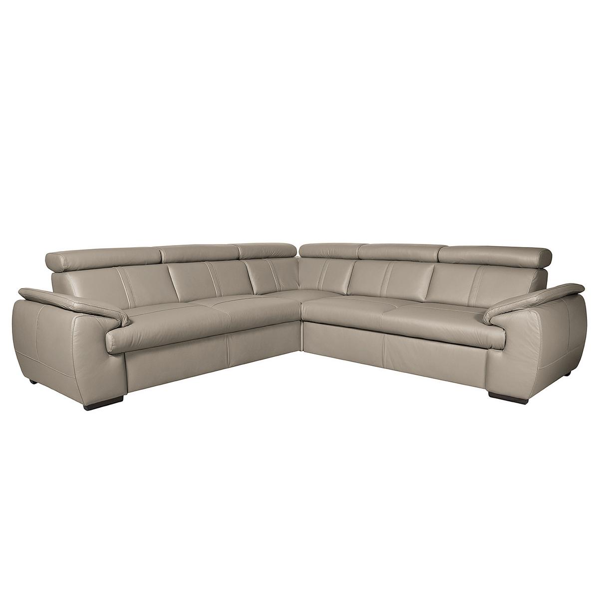 Ecksofa City Hellgrau S: 265x265 Cm - Wengefarben/Hellgrau, Design, Leder (265/265cm) - Livetastic