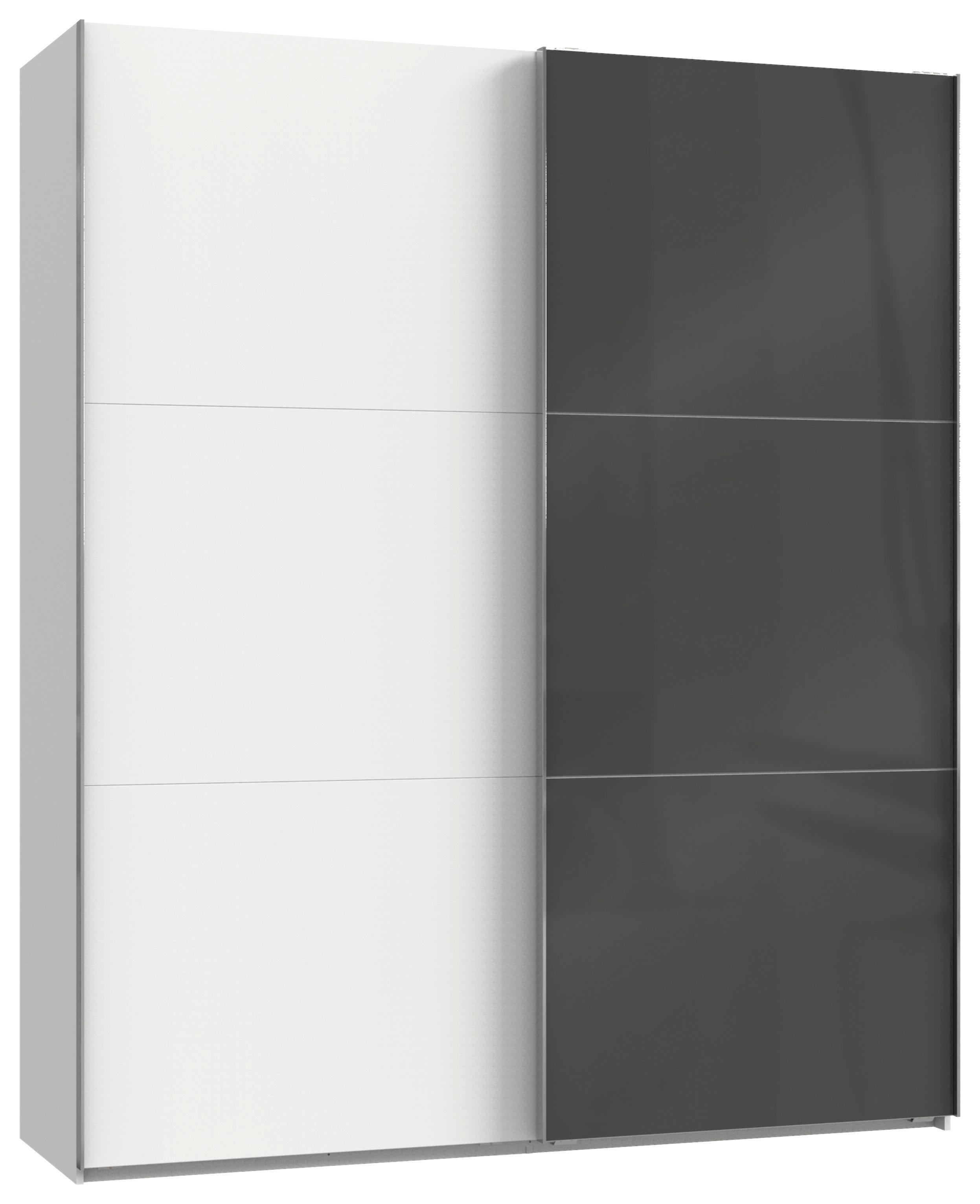 Schwebetürenschrank B: 200 Cm Level 36c Grau/weiß - Weiß/Grau, MODERN, Glas/Holzwerkstoff (200/236/65cm) - MID.YOU