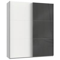 Schwebetürenschrank B: 200 Cm Level 36c Grau/weiß - Weiß/Grau, MODERN, Glas/Holzwerkstoff (200/236/65cm) - MID.YOU