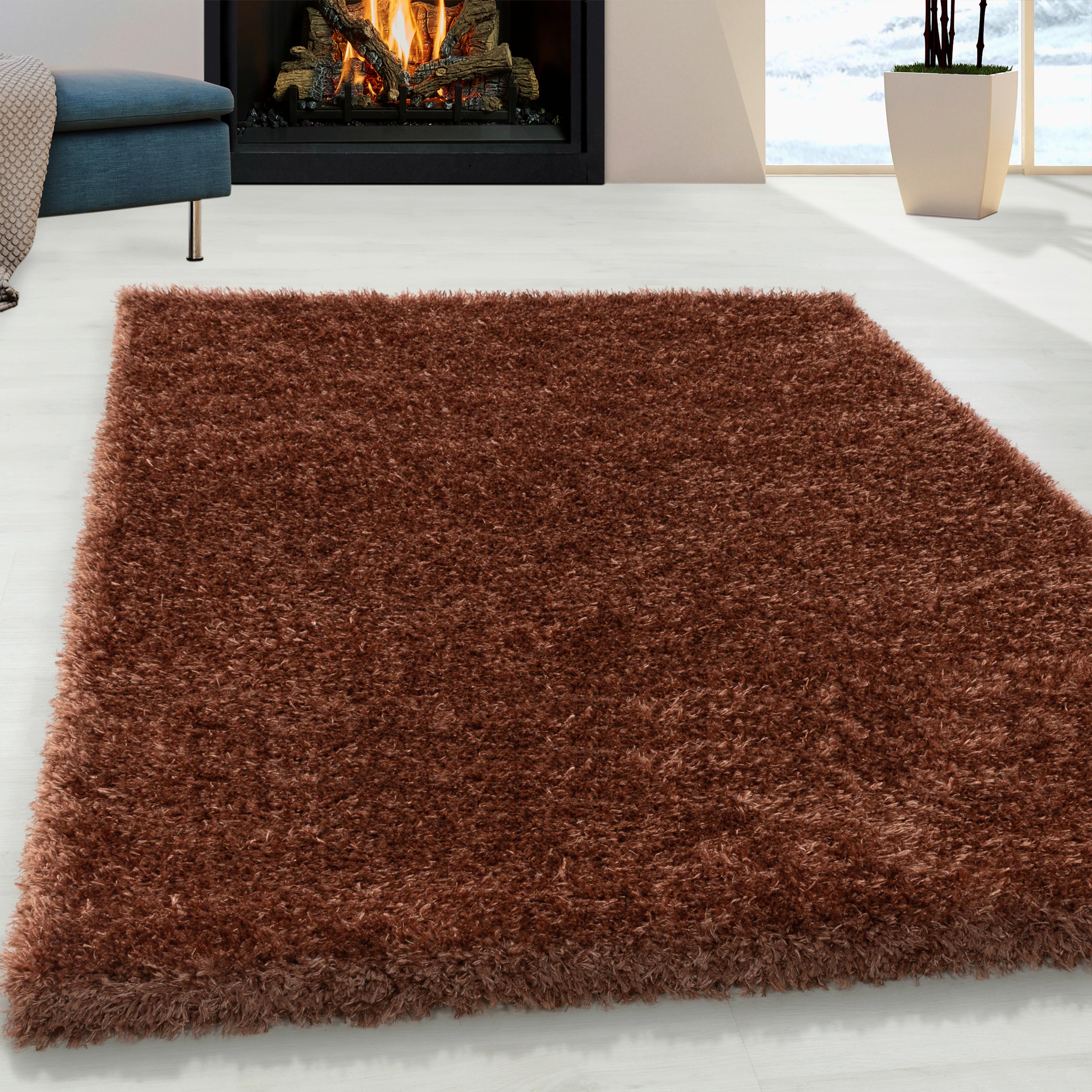 Hochflor Teppich Kupfer Brilliant 200x290 cm - Kupferfarben, Basics, Textil (200/290cm)