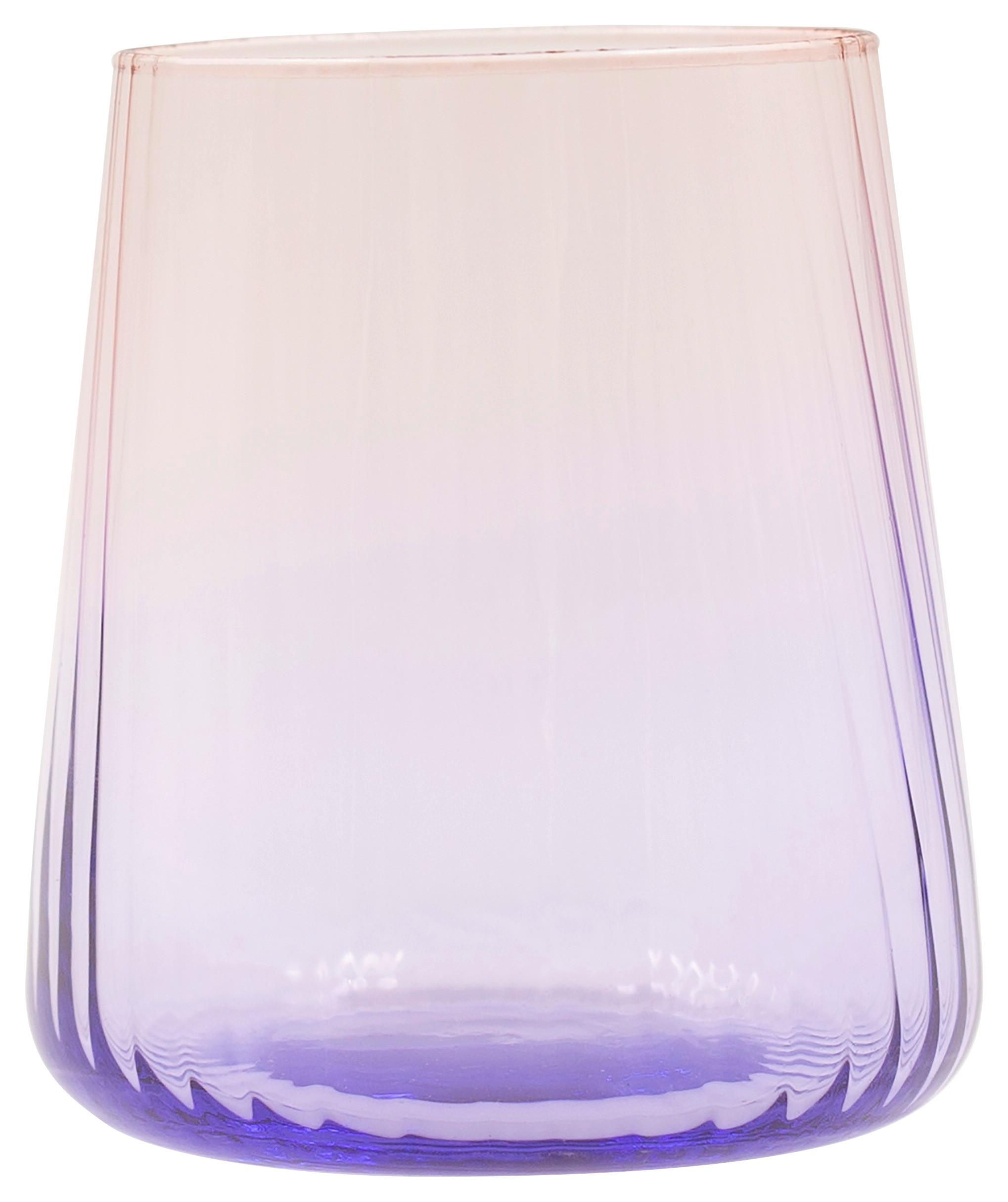 Trinkglas Tessa 4er-set Ca. 420 Ml, Rosa/violett - Violett/Rosa, Basics, Glas (420ml) - Luca Bessoni