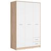 Drehtürenschrank Nepo Plus - Weiß/Sonoma Eiche, MODERN, Holzwerkstoff (118,5/197/54,5cm) - MID.YOU