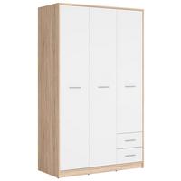Drehtürenschrank Nepo Plus - Weiß/Sonoma Eiche, MODERN, Holzwerkstoff (118,5/197/54,5cm) - MID.YOU