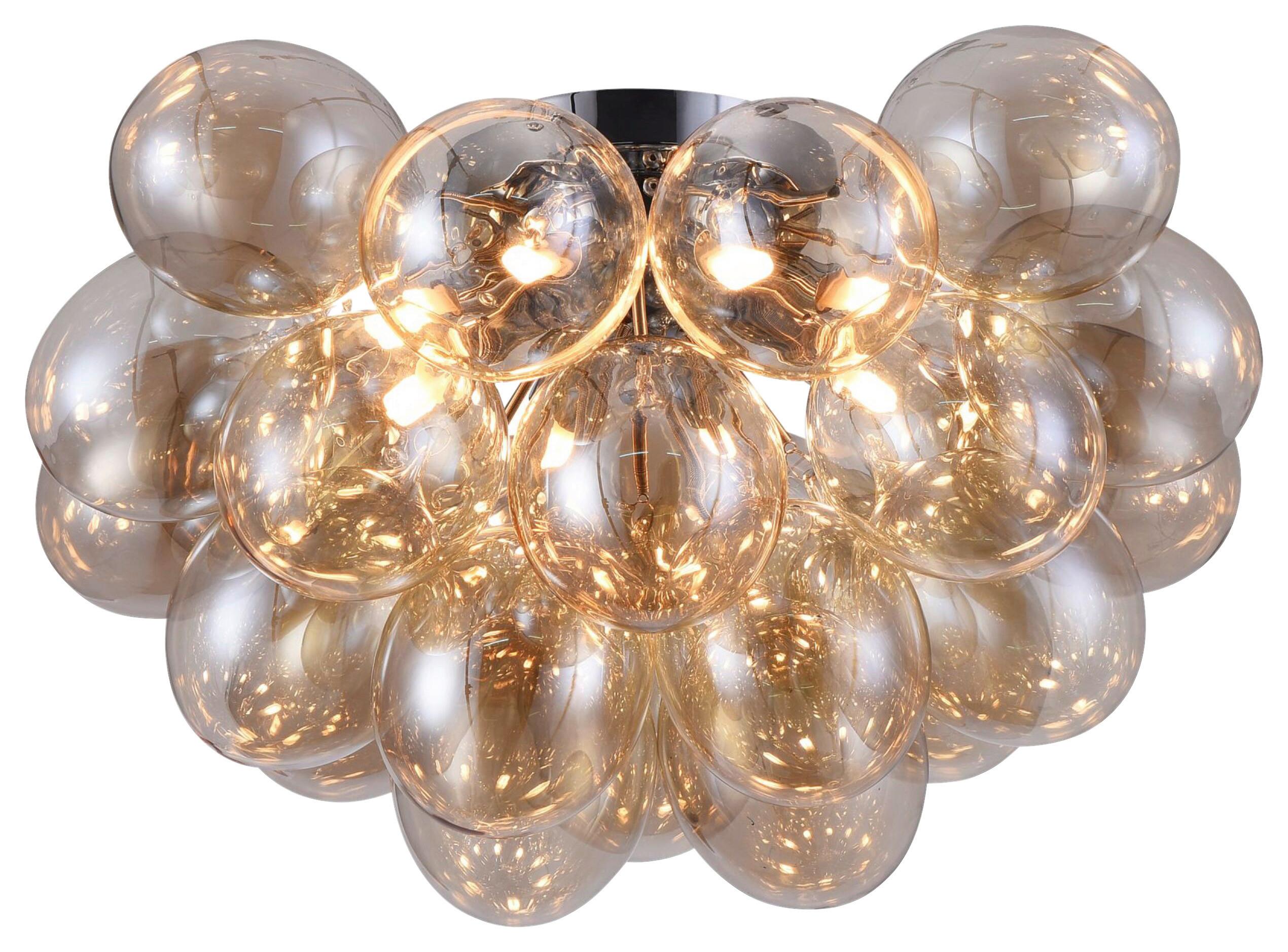 DECKENLEUCHTE BALBO - Bernsteinfarben/Nickelfarben, Basics, Glas/Metall (50/29,5/50cm) - MAYTONI