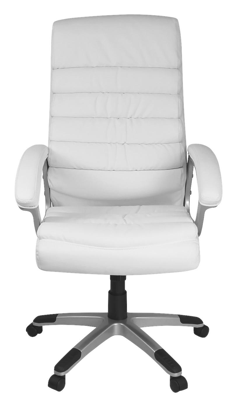 Chefsessel Valencia Mit Armstützen Weiß Bis 120 Kg - Alufarben/Weiß, KONVENTIONELL, Kunststoff/Textil (60/125/60cm) - MID.YOU