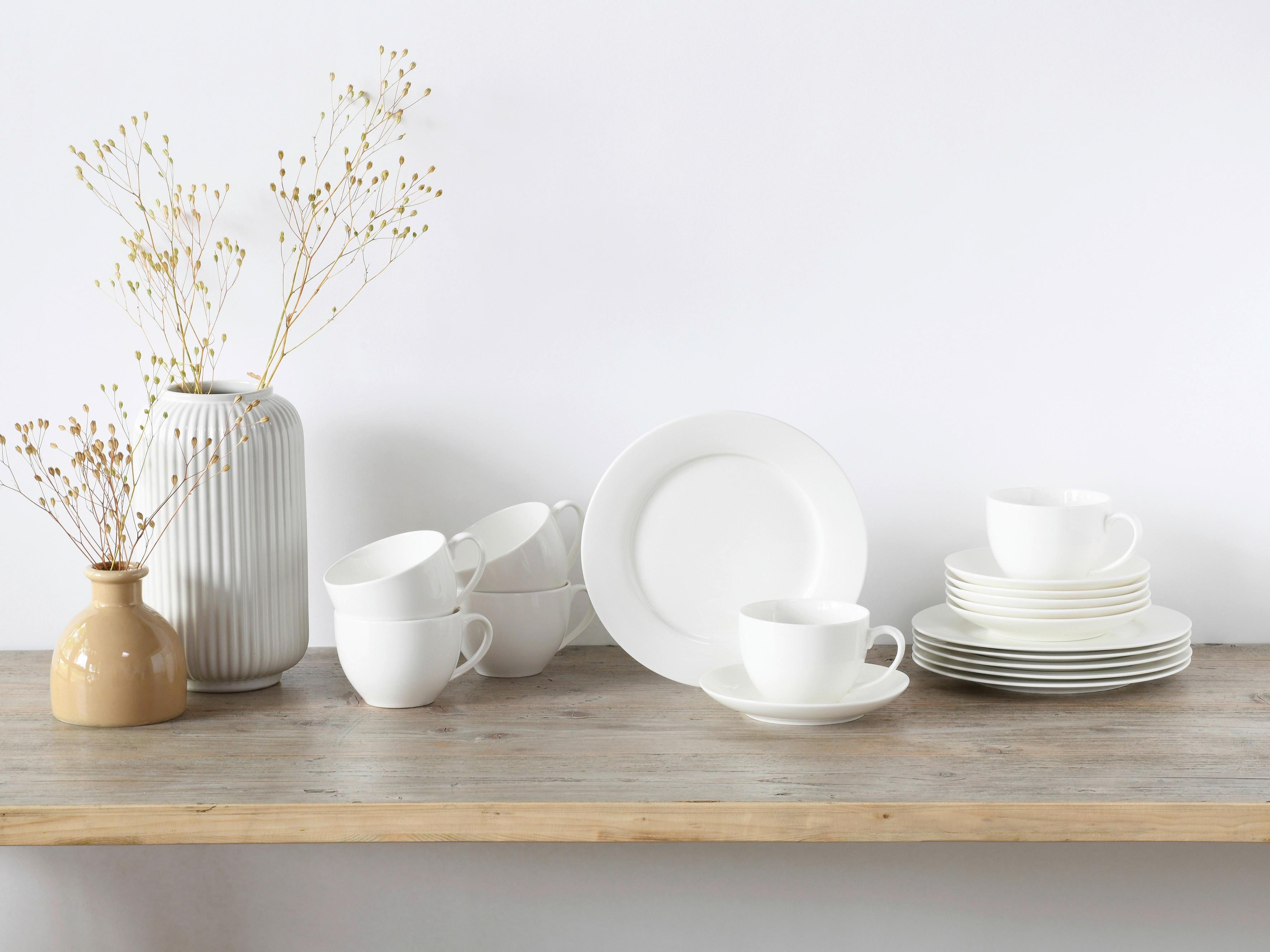Kaffeeservice Fleur Royal Keramik für 6 Personen - Creme, Basics, Keramik - Creatable