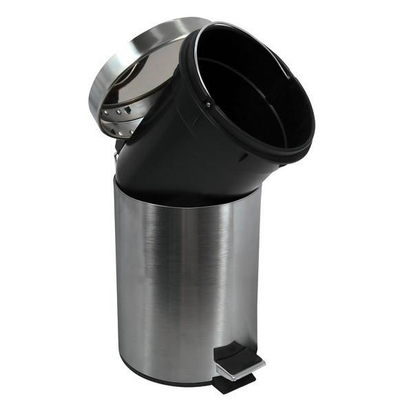 Kosmetikeimer Unis 5l Silber Metall DxH 20,5x27,7 cm - Silberfarben/Schwarz, Basics, Kunststoff/Metall (20,5/27,7cm)