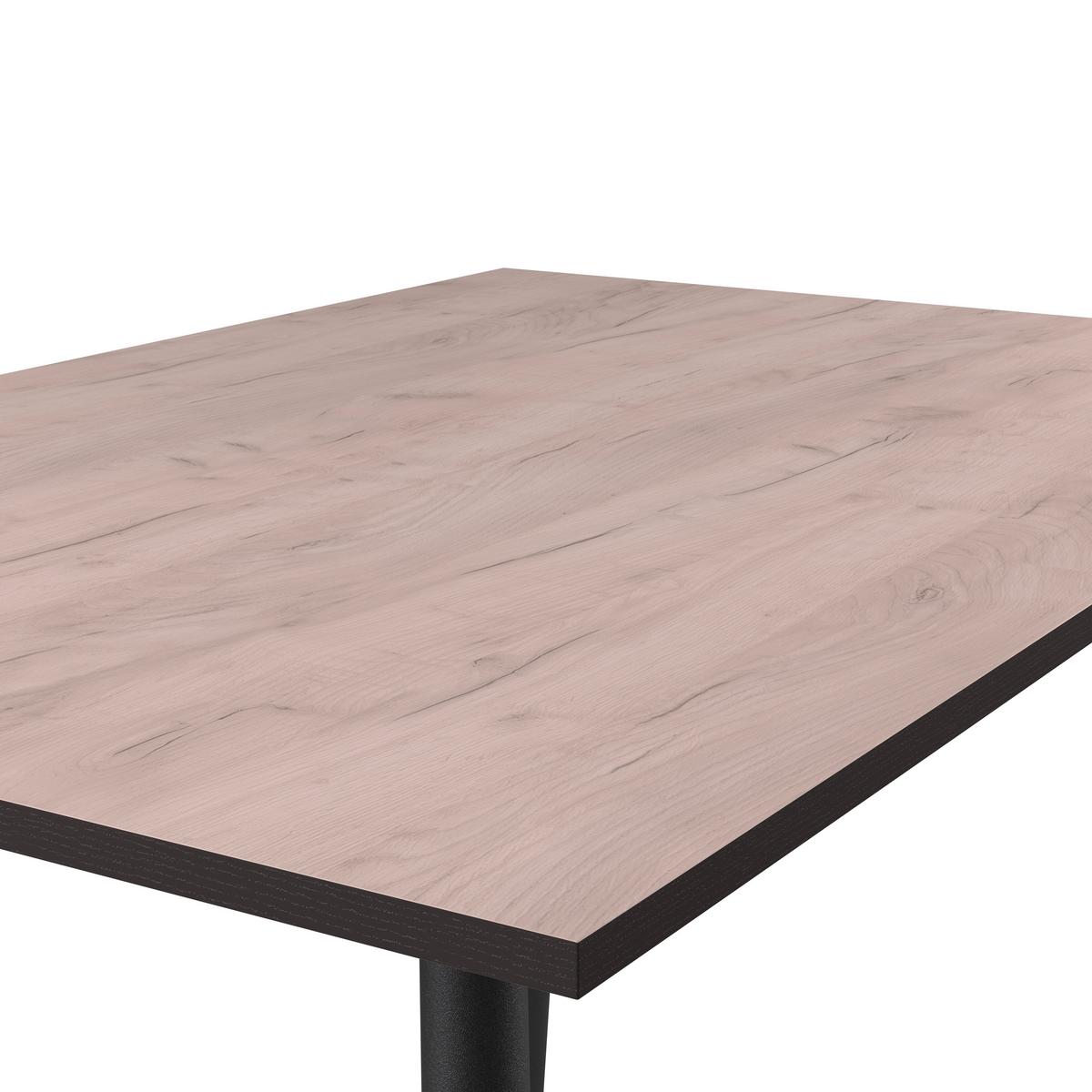 Esstisch Tom 120x76x80 Cm Naturfarben/schwarz - Schwarz/Naturfarben, KONVENTIONELL, Holzwerkstoff/Metall (120/76/80cm)