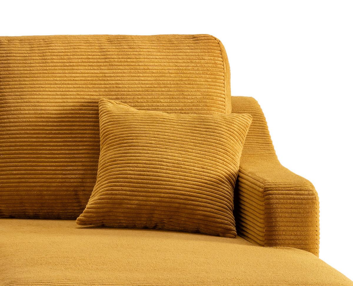 Ecksofa Valentina ca. 228x150 cm Gold Cord - Goldfarben/Naturfarben, Design, Textil (228/150cm) - P & B