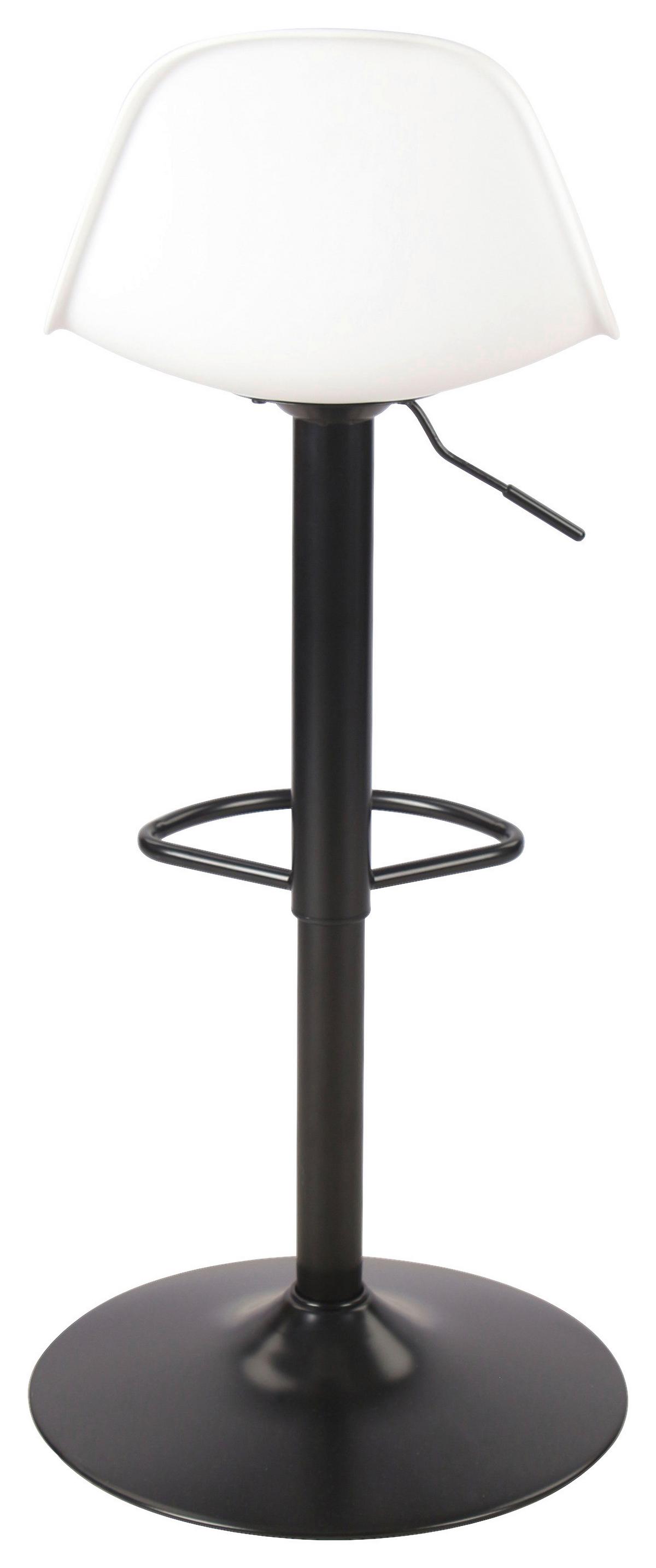 Barhocker höhenverstellbar Conte Lederlook Weiß - Schwarz/Weiß, MODERN, Kunststoff/Textil (40/103/43cm)