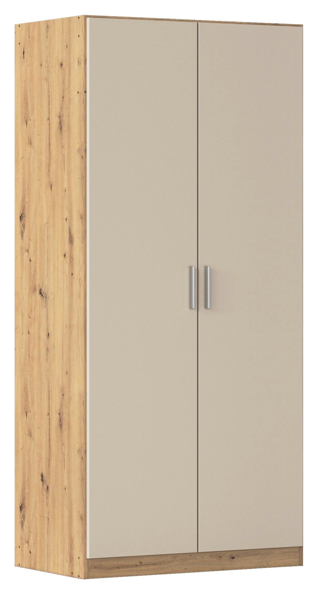 Kleiderschrank Celle Matt Champagner B: 91 Cm - Champagner/Eiche Artisan, Trend, Holzwerkstoff (91/197/54cm)