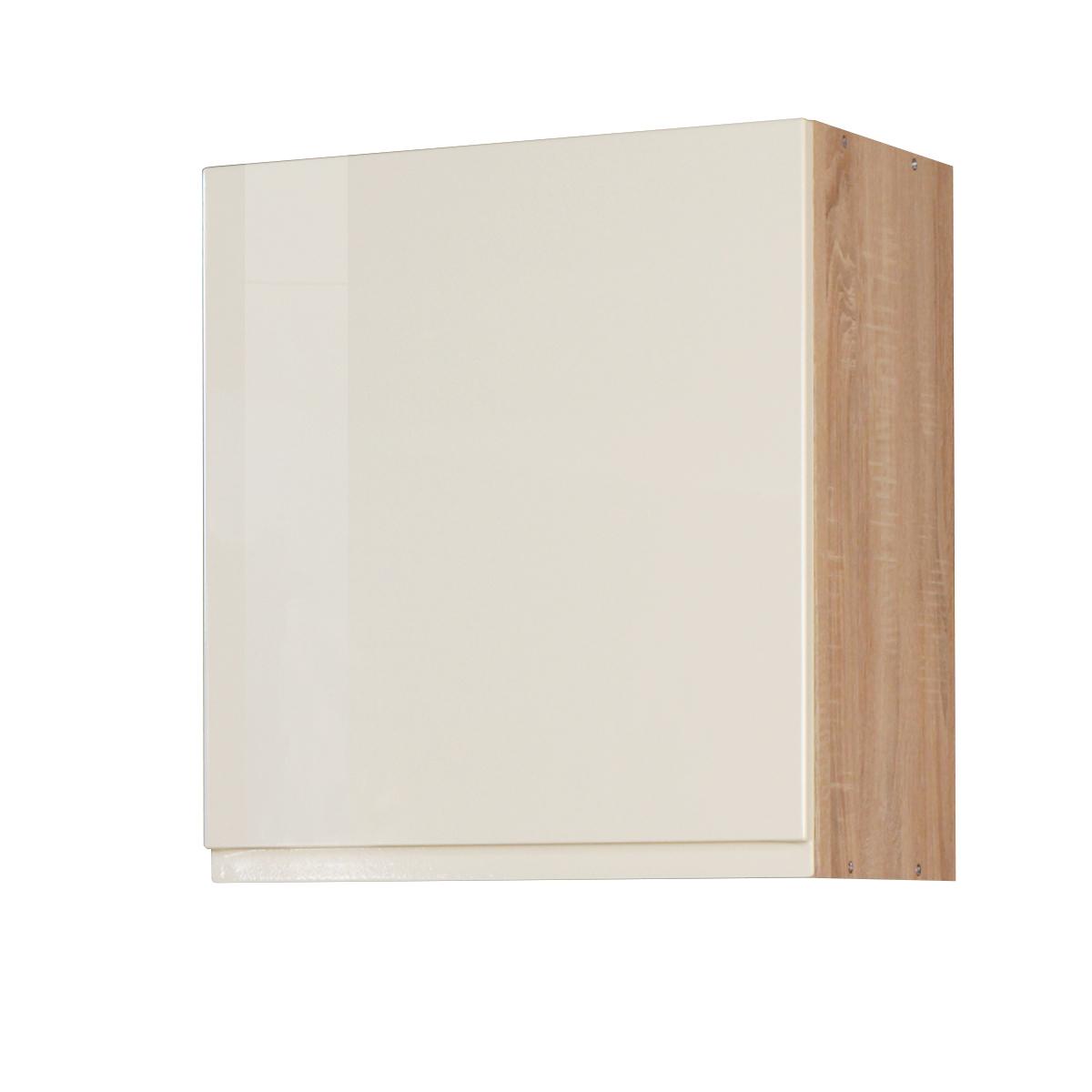 Küchenoberschrank Cardiff 50cm Creme/Eiche Dekor 1 Drehtür - Creme/Sonoma Eiche, Basics, Holzwerkstoff (50/57/34cm) - Held