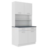 Anrichte Maria B: 100 Cm Weiß/graphit 4-Türig Modern - Graphitfarben/Weiß, KONVENTIONELL, Holzwerkstoff (100/200/60cm)