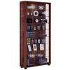 Vitrine Lumo Maxi Nussbaumfarben - Nussbaumfarben/Schwarz, Design, Glas/Holzwerkstoff (59/113/18cm) - MID.YOU