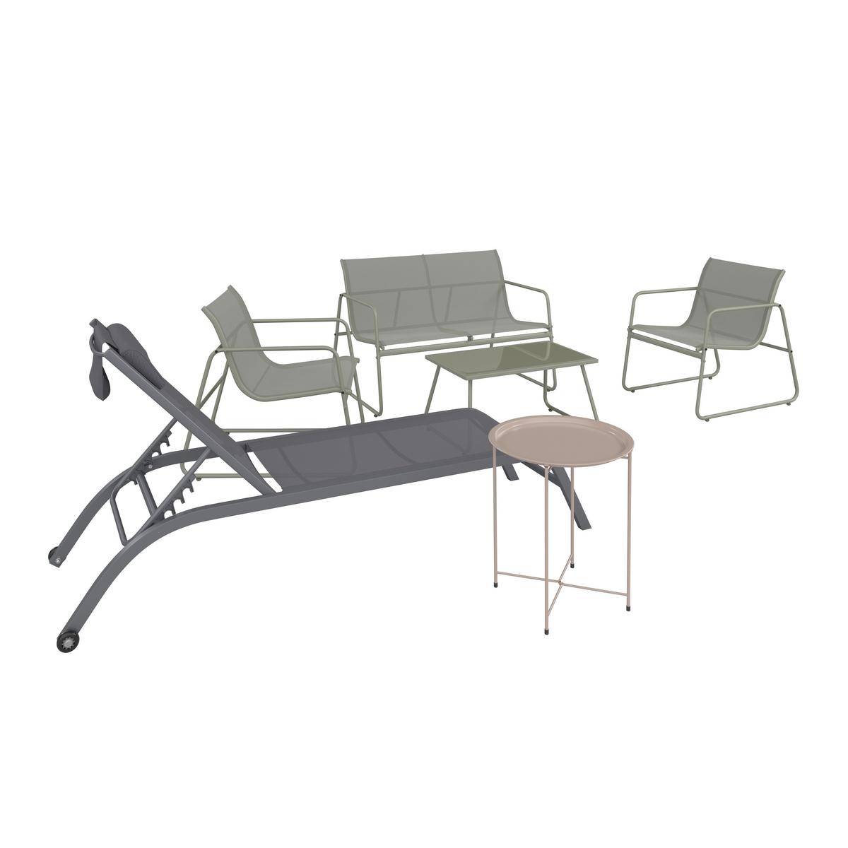 Loungegarnitur Porec - Grün, MODERN, Glas/Textil - Luca Bessoni