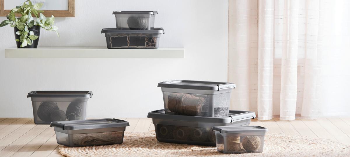 ÚLOŽNÝ BOX BLACKY - CA. 1,5L - černá/průhledné, Moderní, plast (14/19/9cm) - Mömax