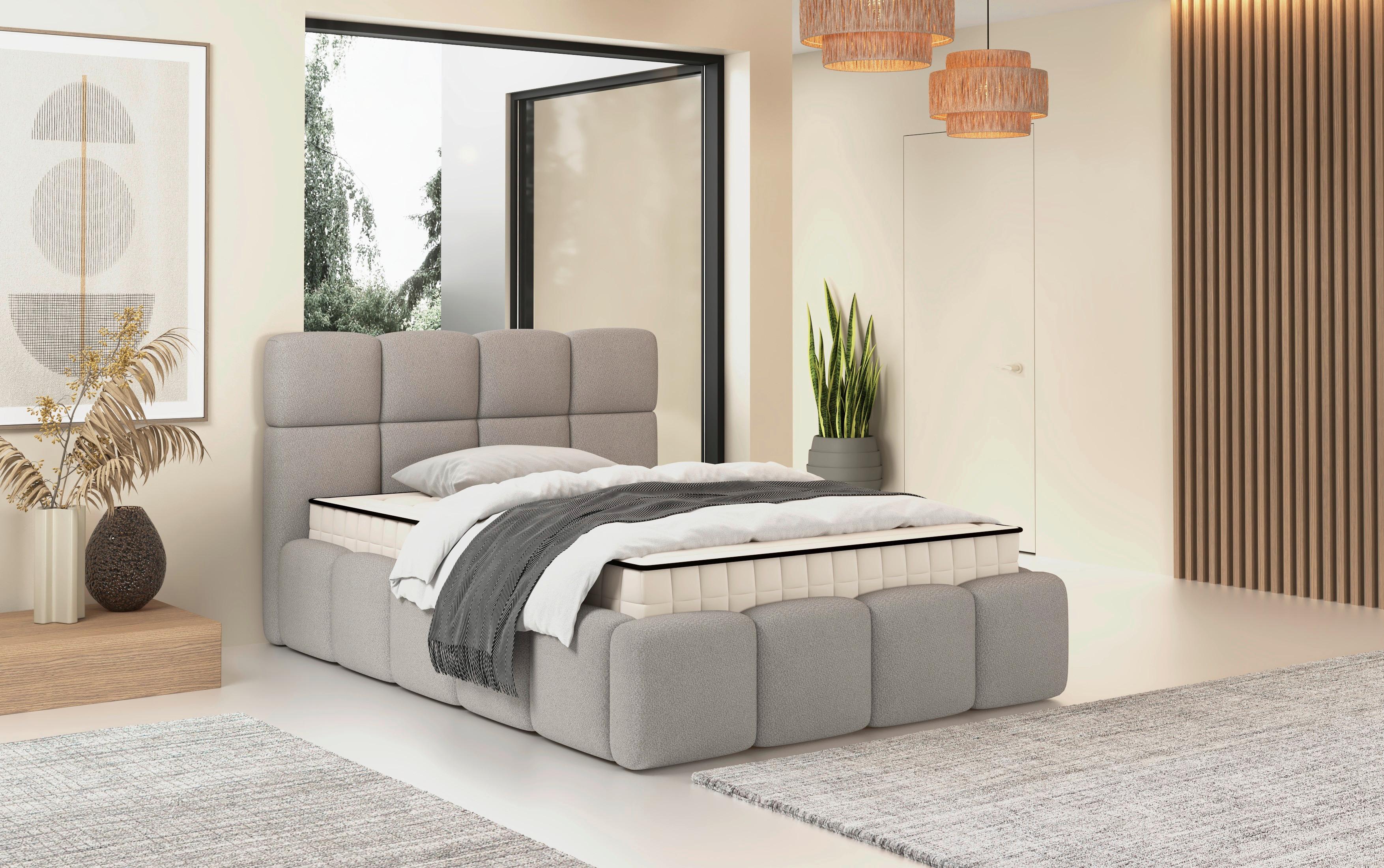 Polsterbett Cloudy Champagner, Lf: 140x200 Cm - Champagner, Trend, Holz/Holzwerkstoff (140/200cm) - Luca Bessoni