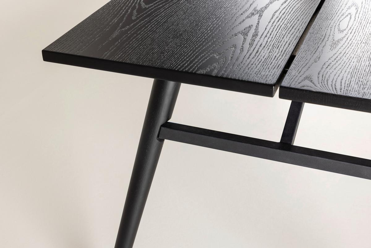 ESSTISCH SLEEK - Schwarz, Design, Holzwerkstoff/Metall (195/95/75cm) - Livetastic