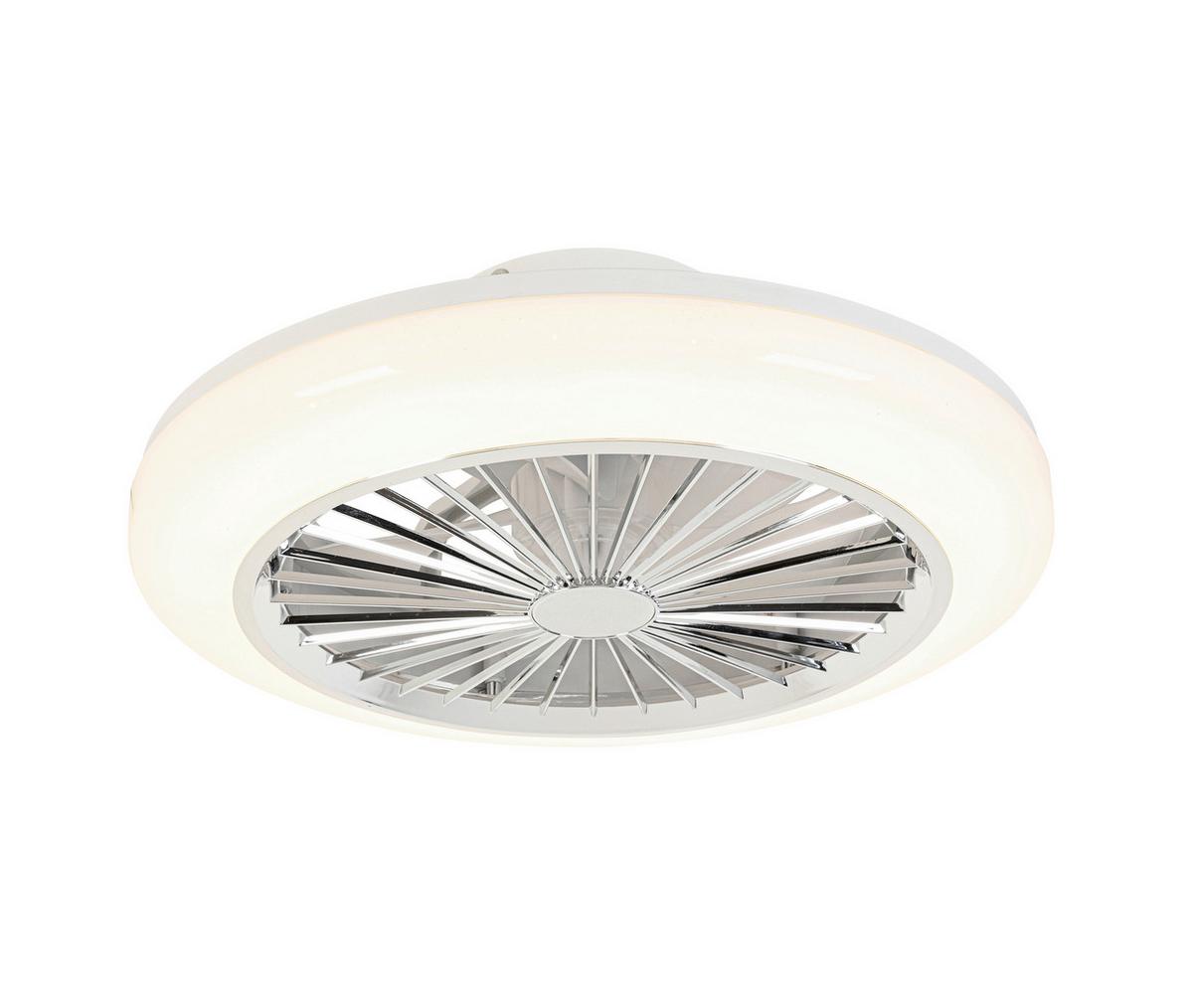 STROPNÍ VENTILÁTOR TUIO - bílá/barvy chromu, Moderní, plast (45/16cm) - Mömax