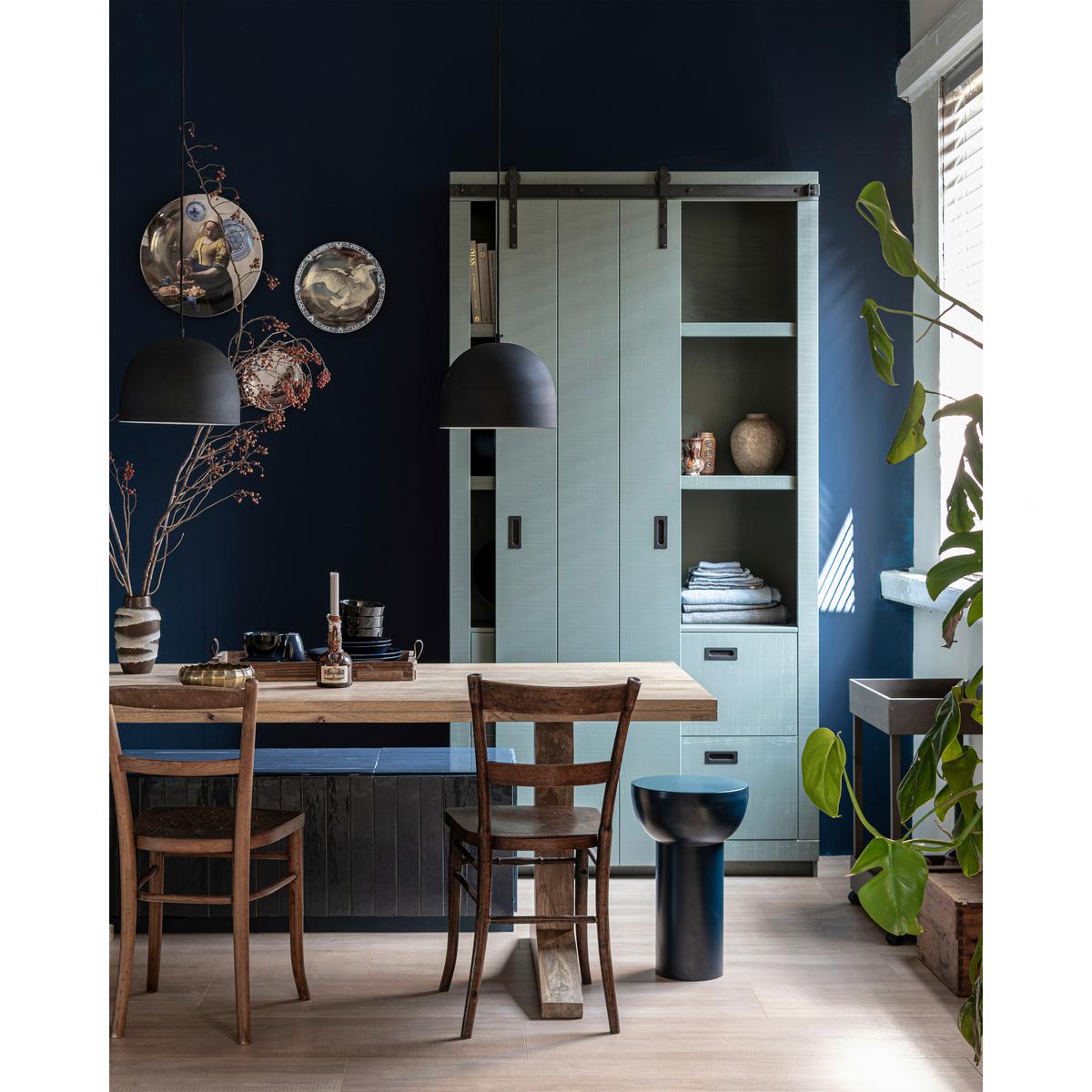 Mehrzweckschrank Slide Barn Grün B: 122 cm - Schwarz/Grün, Design, Holz (122/230/37cm) - Livetastic